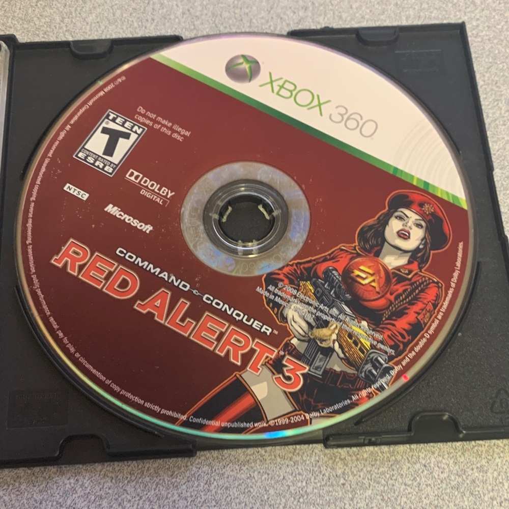 Command & Conquer Red Alert 3 Microsoft Xbox 360 Game Disc